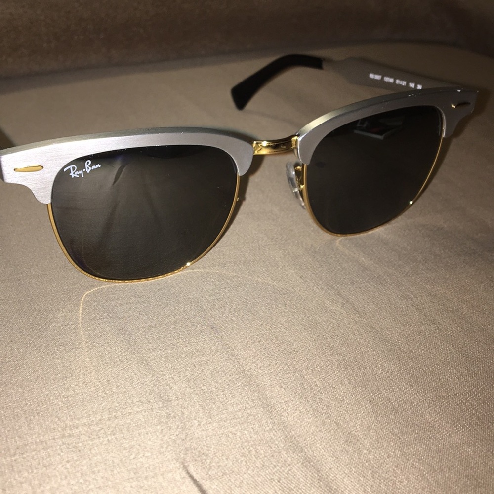 Silver club master Ray-Ban sunglasses w/ gold